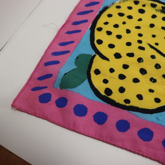 Vintage Ken Done Silk Scarf 1988 "School of Fish" Print - Picture 4 of 6